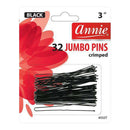 Annie Jumbo Hair Pins 32Pcs 3" Ball Tipped Black Bobby Pin