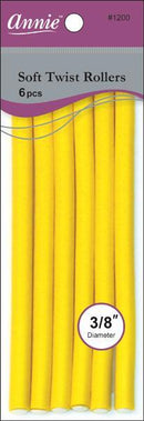 Annie 01200 Soft Twist Rollers, Yellow, 6 Count