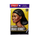 Red Silky Satin Braid Bonnet Black